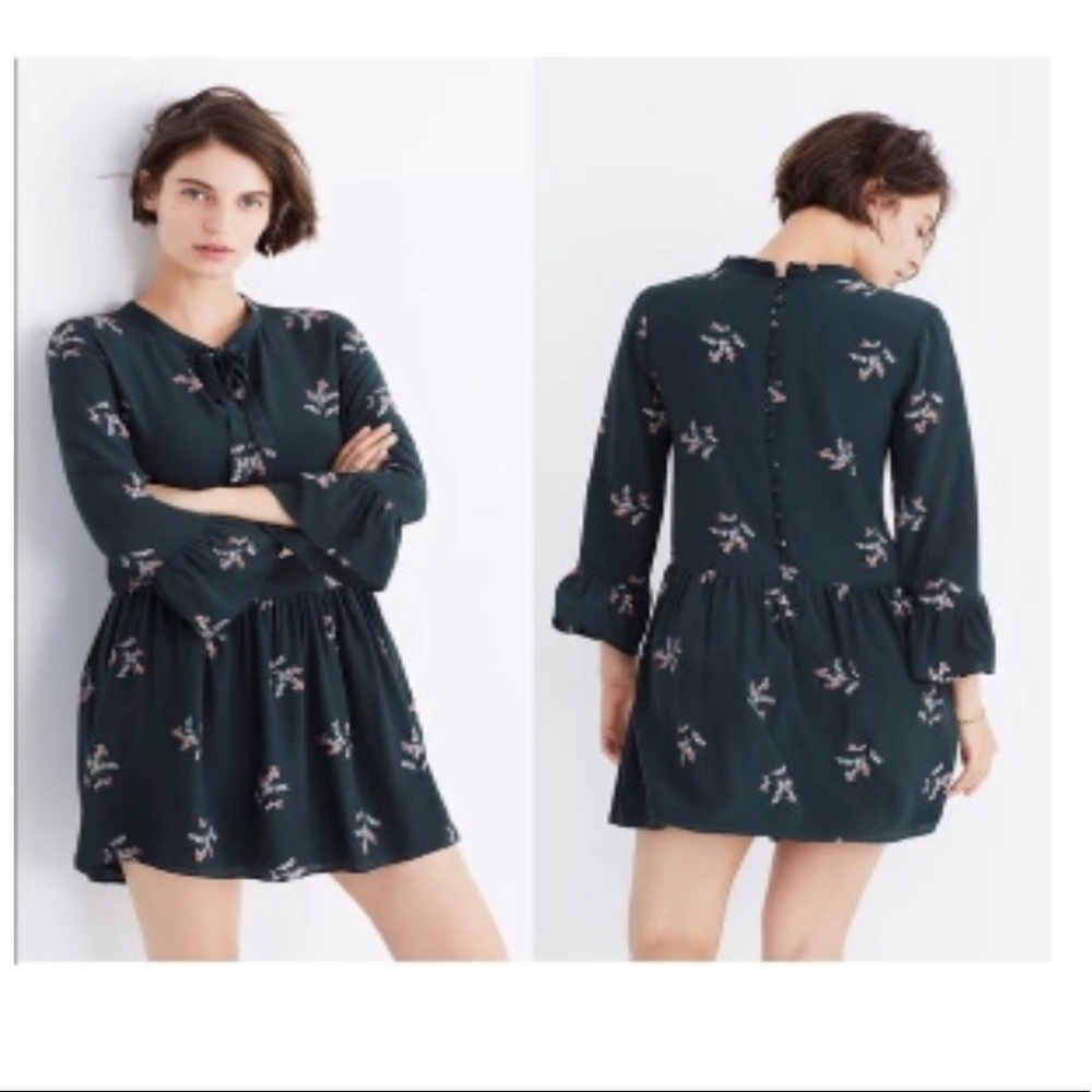 Floral print silk dress